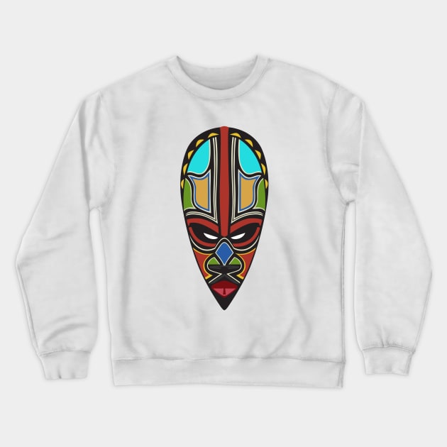 African Tribal Mask Crewneck Sweatshirt by atomstartup